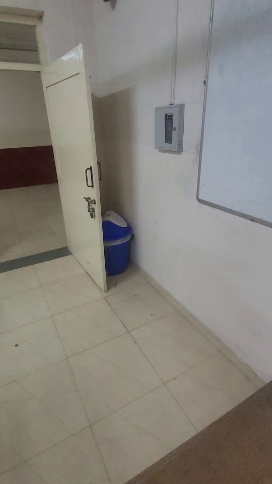 Classroom with an open door on the left